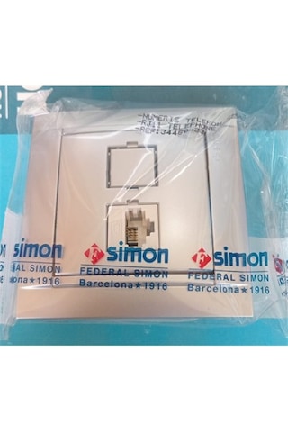 Simon 34 Renkli Rj11 Nümeris Telefon Prizi Çerçeveli
