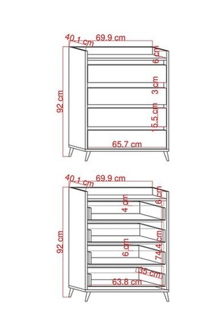 Just Home Verona 4 Çekmeceli Şifonyer - Safir Meşe / Beyaz Safir Meşe / Beyaz