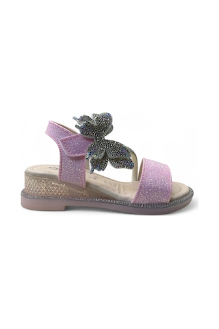 606 Kız Çocuk Okul Öncesi Taşlı Sandalet Pembe