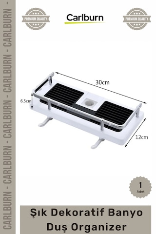 Özel Üretim 24mm Duş Çubuğu Uyumlu Fonksiyonel Şampuanlık Askılı Raf Şık Tasarım Banyo Duş Organizer Çok Renkli