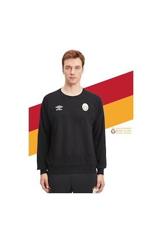 Galatasaray Lisanslı Sıfır Yaka Siyah Sweat Gs Aslan Baskılı Ahşap Kutulu Siyah