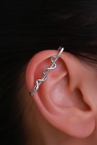 14 Ayar Altın Yılan Industrial Earcuff Sarı