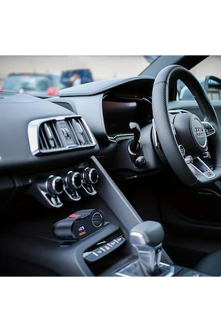 Yeşil Işık Usb Tip A - 4.2a 12v Çift Usb Çıkışlı Sigara Çakmak Soketi Güç Anahtarlığı İle, Pd3.0 Usb C Ve Qc3.0 Usb Portlu Araba Şarjı Voltmetreli, Tekne Deniz Kamyonu Utv Rv Araba Golf İçin 12 Volt Güç Adapteri