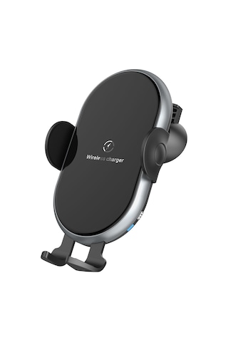 Kangvka X366 Otomatik Araç İçi Kablosuz Şarj Tutucu - Motorlu Algılama, 10w Hızlı Şarj, Gri Renk, 360 Döner, Sessiz Çalışma