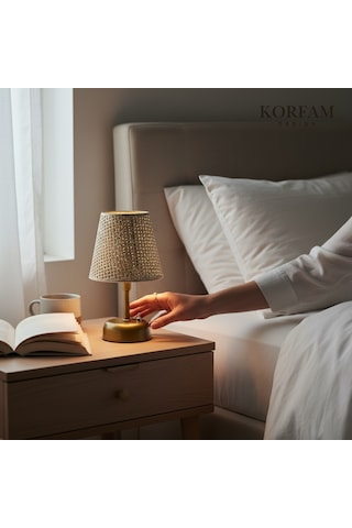 Krem Hazeran Görünümlü Başlık Kablosuz Pilli Masa & Gece Lambası Çok Renkli 86214833