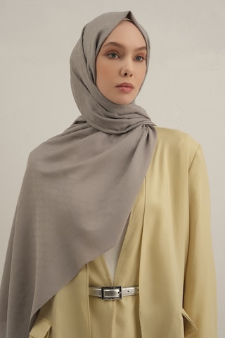 Armine Gri Link Desen Bambu Cotton Şal 20 Gri