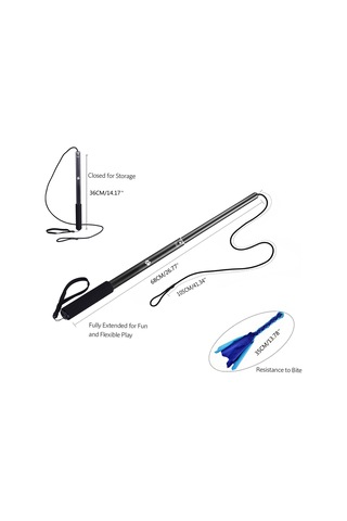 Lemestar Esnek Uzatabilir Köpek Antrenman Çubuğu - Siyah, Alüminyum Gövde, Kauçuk Sap, Diş Temizleme Ve Enerji Tüketimi İçin İç/ Dış Mekan Uygun