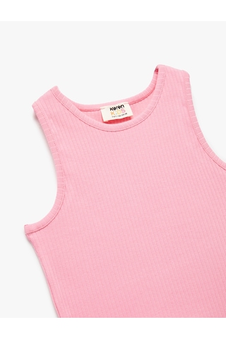 Koton Pamuklu Kolsuz Bisiklet Yaka Basic Crop Atlet Pembe 5skg30029ak Gül