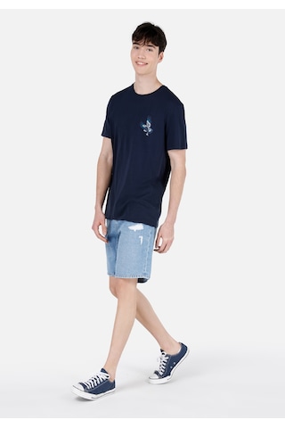 Colin's Colins Rahat Düz Kesim Orta Bel Siyah Erkek Jean Şort Denim