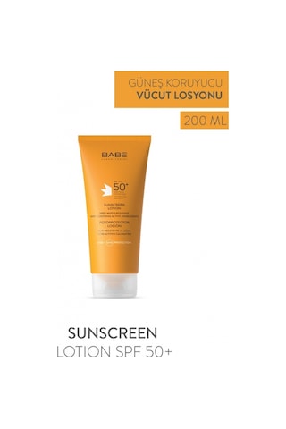 Babe Sunscreen Lotion SPF50+ 200ml - Yüksek Korumalı Vücut Güneş Losyonu