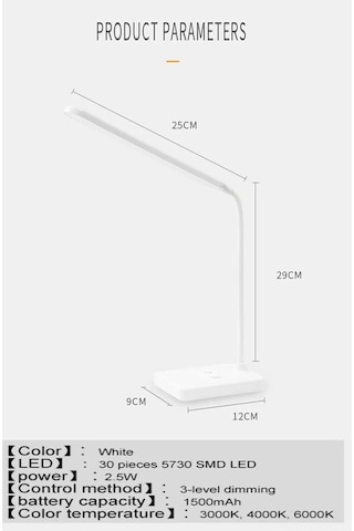 Ledli Dokunmatik Masa Lambası 3 Kademeli Akrobat Şarjlı Ve Usb Ma