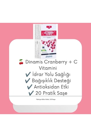 Dinamis Cranberry With Vit-c Takviye Edici Gıda 20 Saşe 868076308