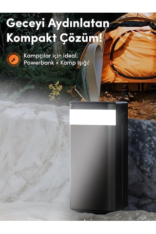Linkage Lkp-47 50000mah Solar Powerbank Güneş Enerjili Taşınabilir Şarj Aleti Lcd Ekranlı, Çoklu Siyah