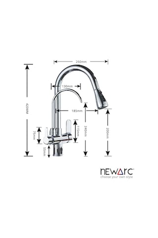 Newarc 150589SP Arıtma Su Girişli Spiralli Evye Bataryası
