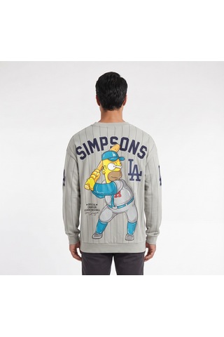 Blow Up Dodgers Baskılı Gri Erkek Sweatshirt 12002 Siyah