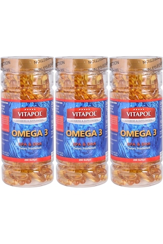Vitapol Omega 3 Balık Yağı 3X200 Softgel Temmuz 2024