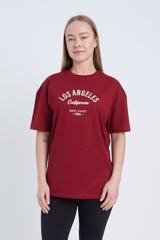 Velvoria Unisex Oversize Bordo Los Angeles T-shirt
