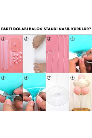 2 Adet Balon Süsleme Standı 7li Çubuklu Ikili Set Ayaklı Stand