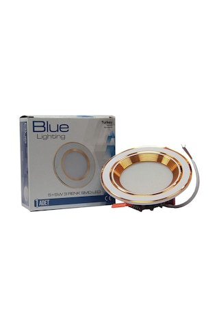 Blue Tek Spot 3 Renk 5 Watt Armatür 220V Altın