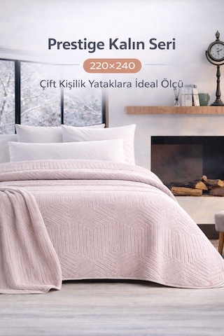 Özdilek Prestige Çift Kişilik Battaniye 220x240 Kristal Gri Yeni Gri