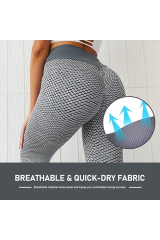 Yunboo Kadınlar İçin Balık Desenli Yoga Taytı - Esnek, Ter Tutmayan, Toparlayıcı, Antrenman Ve Spor İçin Uygun Gri