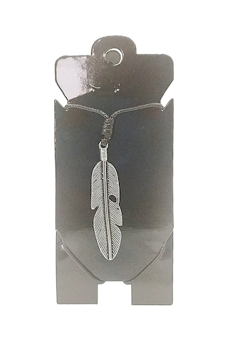 Kore İp Askılı Ve Krom Çelik Kaplamalı Unisex Tribal Kolye Gümüş5