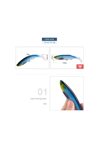 Profisher Mavi Alabalık Kürek Kuyruk Silikon Yapay Yem 12 Cm 14.5