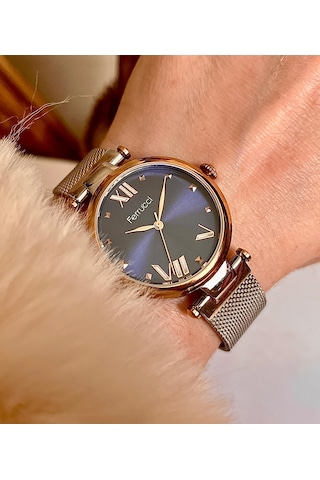 Ferrucci Frc92789 Çelik Kadın Kol Saati+çelik Kelepçe Hediye