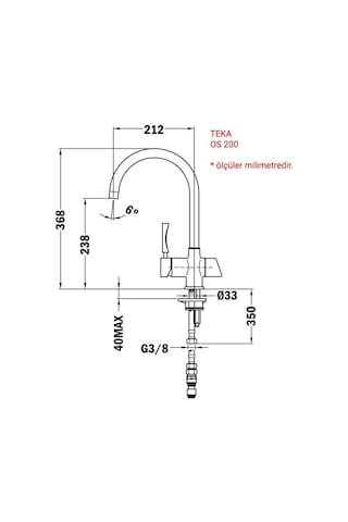 Teka Os 200, Arıtma Cihazı Uyumlu Mutfak Armatürü, Krom Yüzeyli Krom