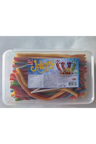 Jellopy Licorice Borucuk Ekşi Şeker Dolgulu Mix Çubuk Jelibon 160 Adet