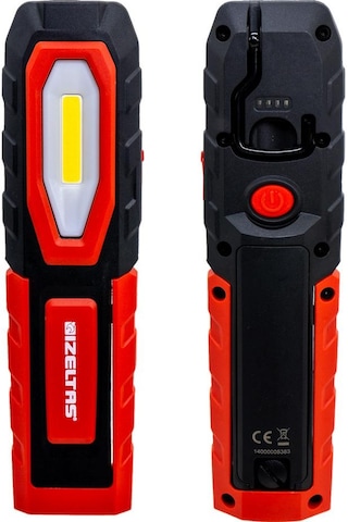 İzeltaş Cob Led Şarjlı Büyük Boy Çalışma Lambası 600 Lm Kırmızı - Siyah