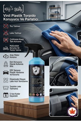 Abrias Vinil Plastik Aksam Tropido Koruyucu Ve Parlatıcı Pro 500ml + Süper Lazer Kesim Bez 1 Adet