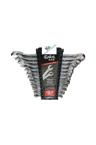 Genius Kombine Anahtar Takımı 12 Parça Chrome Vanadium Kaplama An