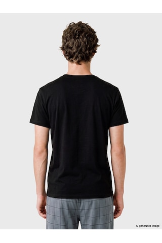 LC Waikiki Lc Waıkıkı Siyah Slim Fit Modal Kumaş Tişört /02