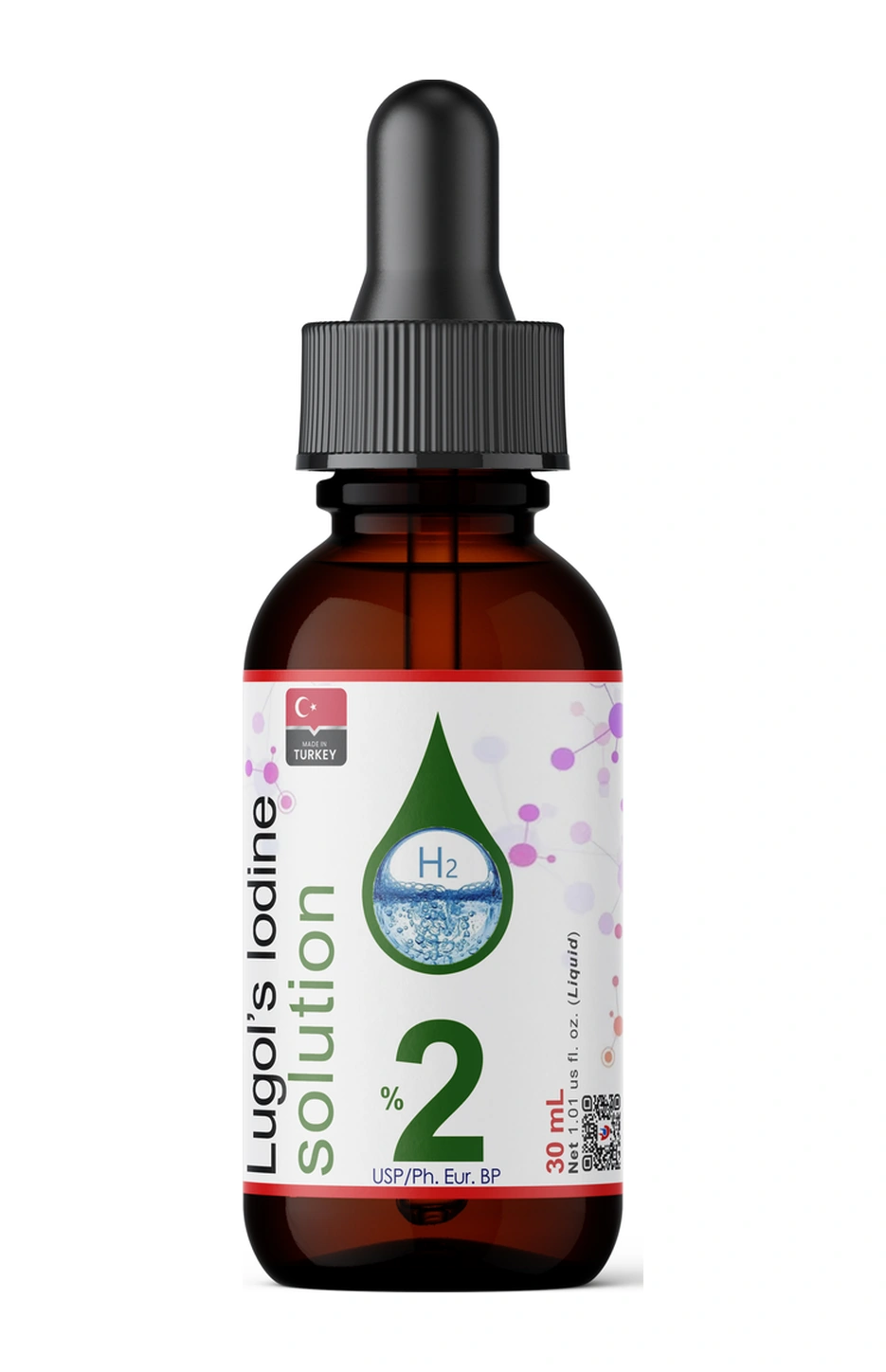 Lugol's %2 İyot Çözeltisi İyot Damla Cam Damlalıklı 30 ML