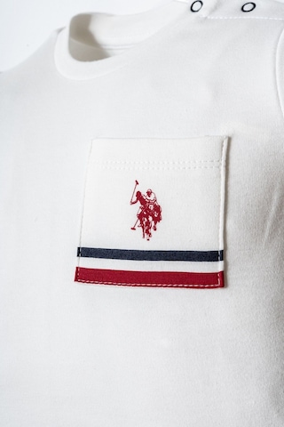 U.s. Polo Assn. Erkek Bebek Beyaz Şort Takım Kırmızı