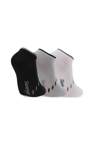Slazenger Jara 3 Lü Erkek Siyah / Gri Çorap Siyah / Gri