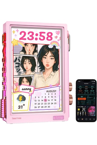 Divoom Times Frame 10.1 Akıllı Kişiselleştirilebilir Dijital Çerçeve, 64gb Pembe