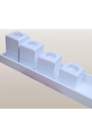 Hobi Adn Dekoratif Mumluk Ahşap Mdf Parlak Beyaz Model El Yapım