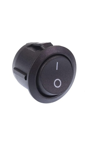 Alkatronik Yuvarlak 2 Pin Anahtar Rocker Switch Mini Buton Kcd1 Siyah 16mm Açma Kapama