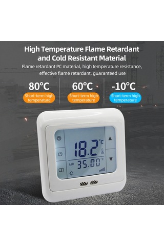 Reedark Isıtma Kontrol Cihazı 0-99 C Dokunmatik Ekran 16a 220v Yer Isıtması, Elektrikli Folyo Ve Kablo Kontrolü