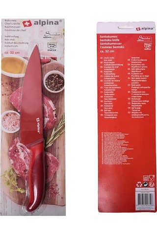 Alpina Paslanmaz Çelik Şef Bıçağı 32 cm Kırmızı