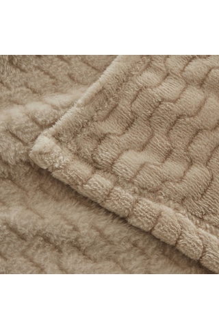 Raunda Tek Kişilik Wellsoft Battaniye Ekru Beyaz