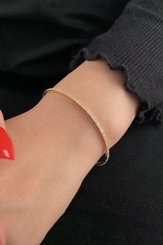Fiyonk Kuyumculuk 14 Ayar Altın İnce Su Yolu Bileklik 001