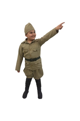 Köylü Kostüm Çanakkale Asker Çocuk Kostümü Toprak