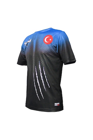 Dosmai Panther Power Dijital Baskılı Spor T-shirt Mavi Pst007
