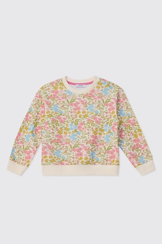 Panço Kız Çocuk Çiçek Desenli Pembe Sweatshirt