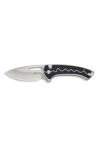 Sencut Squiggy White / Black G10 Handle Satin Finished 9cr18mov Blade Kamp Çakı Siyah - Beyaz