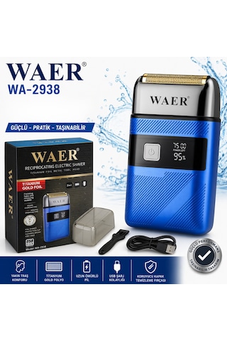 Waer Wa-2938 2in1 Profesyonel Folyo Tıraş Günlük Yanak Makinesi Ve Sıfırlama Makinesi