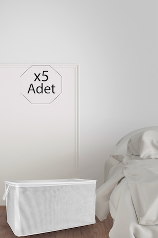 5 Adet Maxi Boy Tela Kumaş Yastık Kıyafet Hurcu 75x40x40 Cm Beyaz